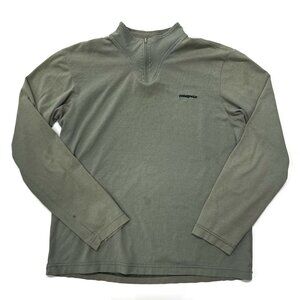 Patagonia Vintage Top Pullover Shirt Small Mock Neck Green Zip‎ Outdoor USA